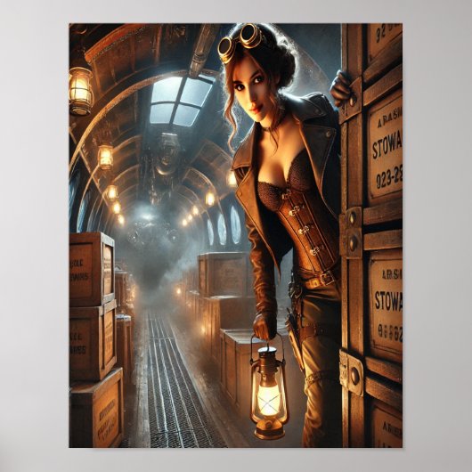 Steampunk Poster 32, The Airship Stowaway ポスター (正面)