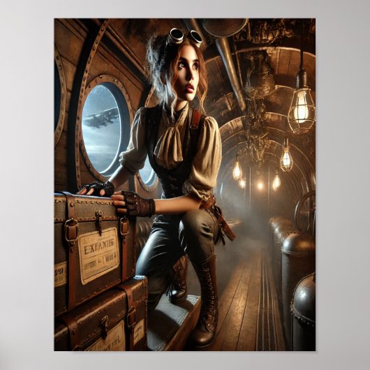 Steampunk Poster 42, The Airship Stowaway ポスター (正面)