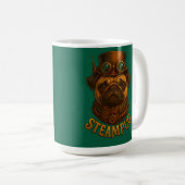 Steampunk Pug Retro vintage design "Steampug" コーヒーマグカップ (正面右)