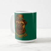 Steampunk Pug Retro vintage design "Steampug" コーヒーマグカップ (正面左)