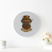 Steampunk Pug Wall Clock - vintage "Steampug" ラージ壁時計 (ホーム)