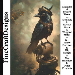 Steampunk Raven、ゴーグル&カラーBQ8 Decompage 薄葉紙