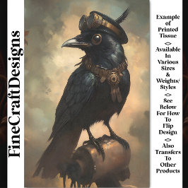 Steampunk Raven、ゴーグル&カラーBQ9 Decompage 薄葉紙