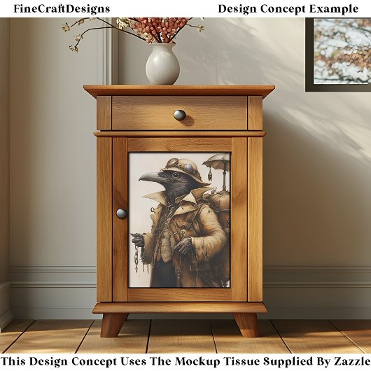 Steampunk Raven Explorer Adventurer EG7L Decoupage 薄葉紙