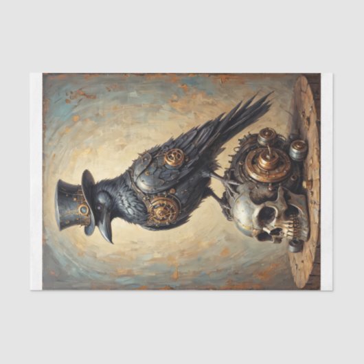 Steampunk raven with top hat and skull -  薄葉紙 (正面)