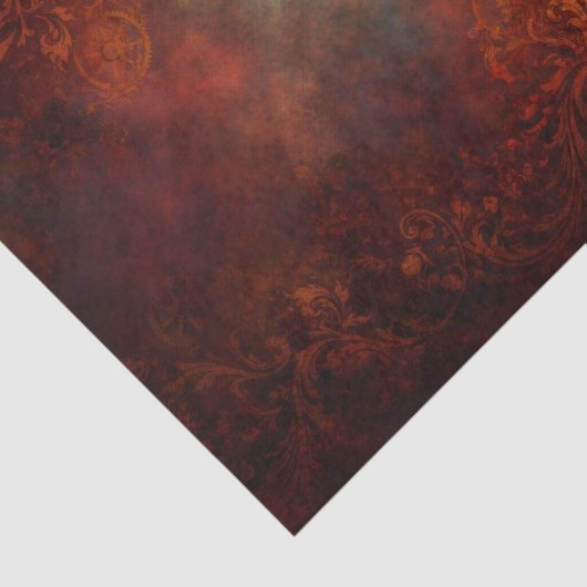 Steampunk Red Damask Background EZ6 Decoupage 薄葉紙 (詳細)