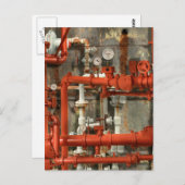 Steampunk - Red pipe headache ポストカード (正面/裏面)