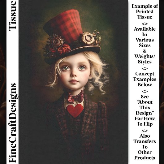 Steampunk Ringmaster女ビクトリアンの子CN2デコページ 薄葉紙