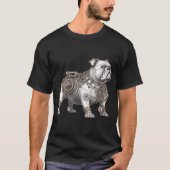 Steampunk, robot pug illustration tシャツ (正面)