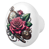 Steampunk Rose, Metal Key and Pocket Watch セラミックノブ (右)