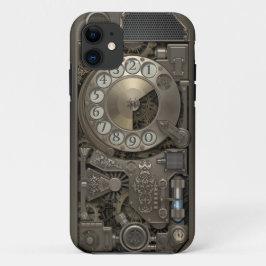 Steampunk Rotary Metalダイヤル電話。 iPhone 11 ケース