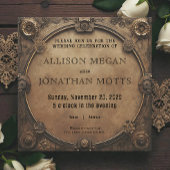 Steampunk Rustic Industrial Wedding Invitation 招待状