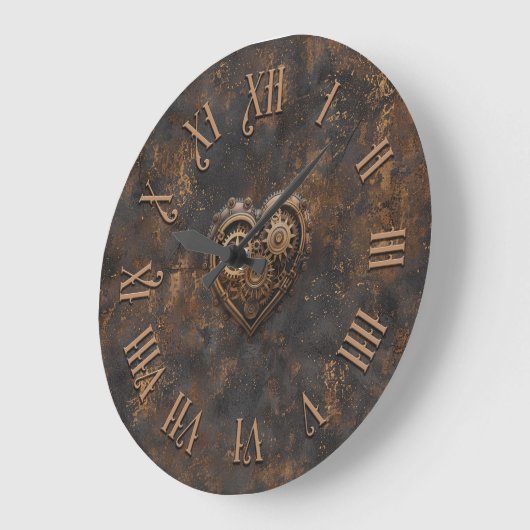 Steampunk Rustic Metal Wall Clock ラージ壁時計 (傾斜)