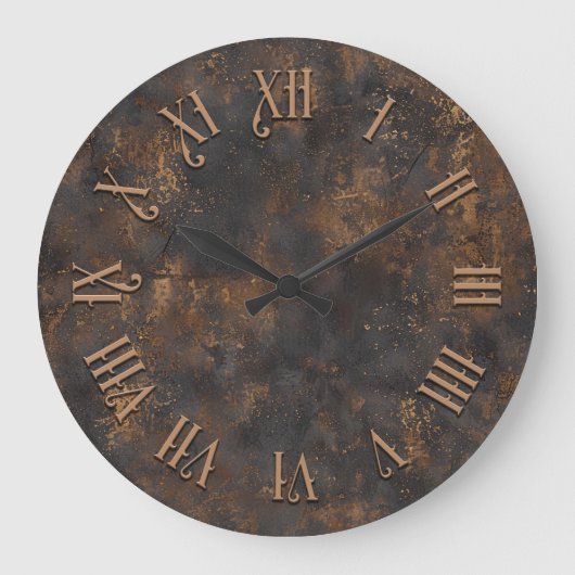 Steampunk Rustic Metal Wall Clock ラージ壁時計 (正面)