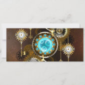 Steampunk Rusty Background with Turquoise Lenses カード (正面)