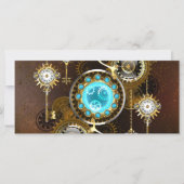 Steampunk Rusty Background with Turquoise Lenses カード (正面)