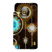 Steampunk Rusty Background with Turquoise Lenses Incipio iPhoneウォレットケース (フォリオ 正面)