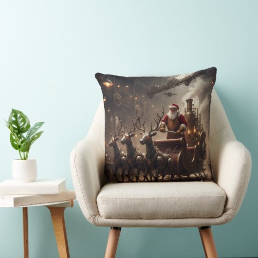 Steampunk Santa's Dampf-Schlittenfahrt クッション (椅子)