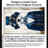 Steampunk Schnauzer Dog, Navy Blue DE7 Decopage 薄葉紙