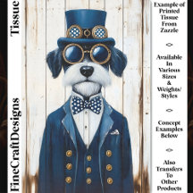 Steampunk Schnauzer Dog, Navy Blue DE7 Decopage