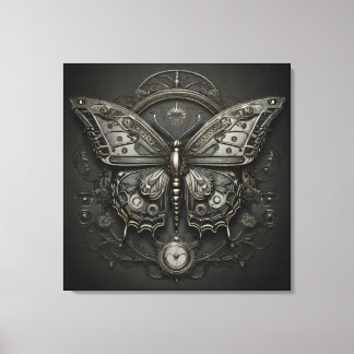 Steampunk Serenity - Butterfly Digital Art キャンバスプリント