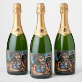 Steampunk Singer in Dreamland スパークリングワインラベル (ボトル)