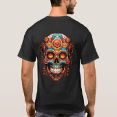 Steampunk Skull Design on a Black Short Sleeve Tシャツ (裏面)