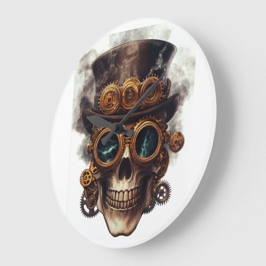 Steampunk Skull Engine ラージ壁時計 (傾斜)
