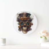 Steampunk Skull Engine ラージ壁時計 (ホーム)