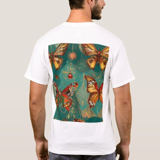 Steampunk Skull with Butterfly Afro Hair – Basquia Tシャツ (裏面)