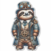 Steampunk Sloth透明ステッカー シール (正面)