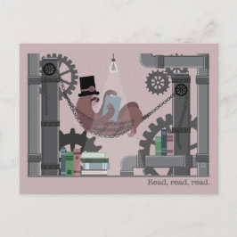 Steampunk Sloth Reading Postcards シーズンポストカード