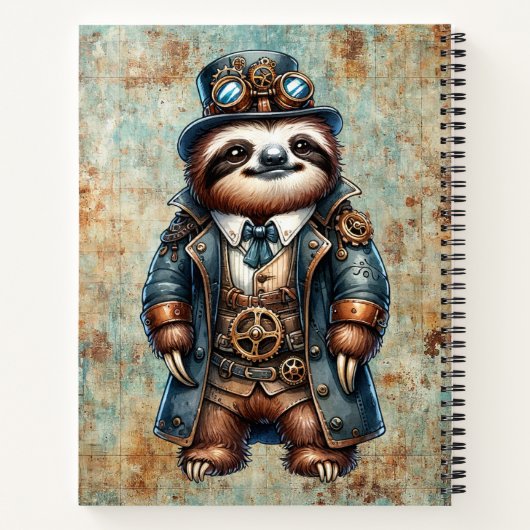 Steampunk Sloth Spiral Notebook ノートブック (裏面)
