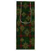 Steampunk Snowflake Red and Green Tartan ワインギフトバッグ (正面)
