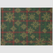 Steampunk Snowflake Red and Green Tartan 薄葉紙 (正面)