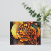 Steampunk Solar Mechanism Abstract ポストカード (スタンド正面)