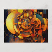 Steampunk Solar Mechanism Abstract ポストカード (正面)