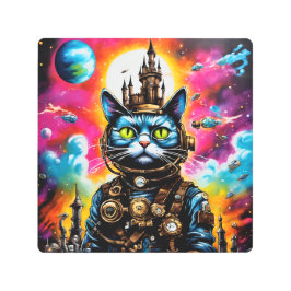 Steampunk Space Cat II メタルプリント