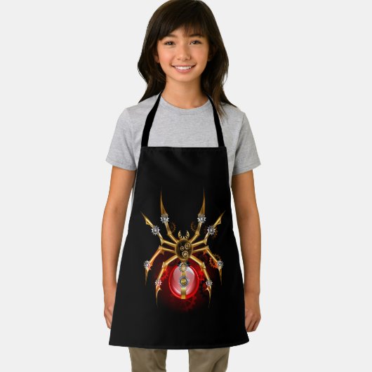 Steampunk spider on black エプロン (インサイチュ)