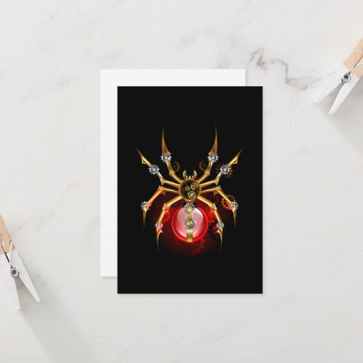 Steampunk spider on black カード (正面/裏面インサイチュ)