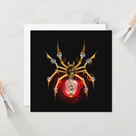 Steampunk spider on black カード (正面/裏面インサイチュ)