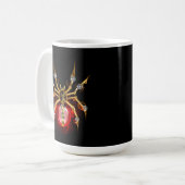 Steampunk spider on black コーヒーマグカップ (正面左)