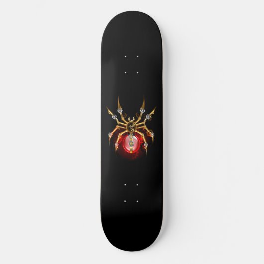 Steampunk spider on black スケートボード (正面)