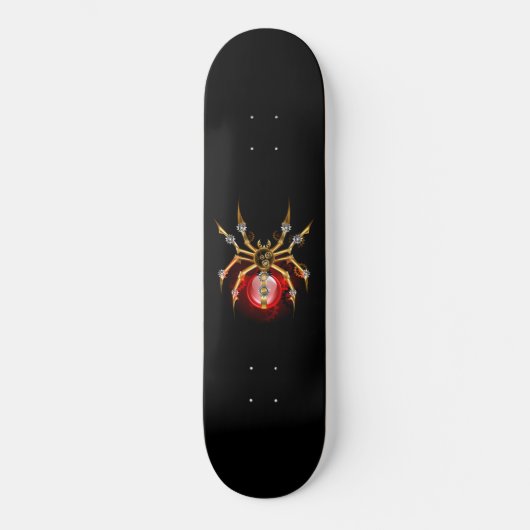 Steampunk spider on black スケートボード (正面)
