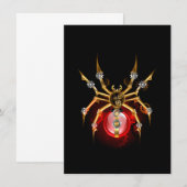 Steampunk spider on black ノートカード (正面/裏面)