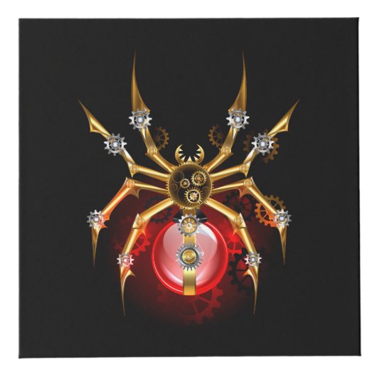 Steampunk spider on black フォトキューブ (右)