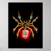 Steampunk spider on black ポスター (正面)