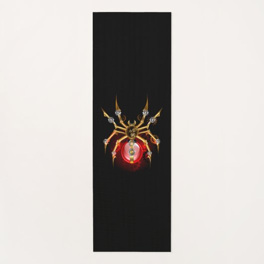 Steampunk spider on black ヨガマット (正面)