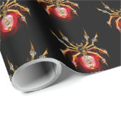 Steampunk spider on black ラッピングペーパー (ロールコーナー)