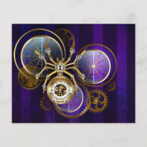 Steampunk Spider on Purple